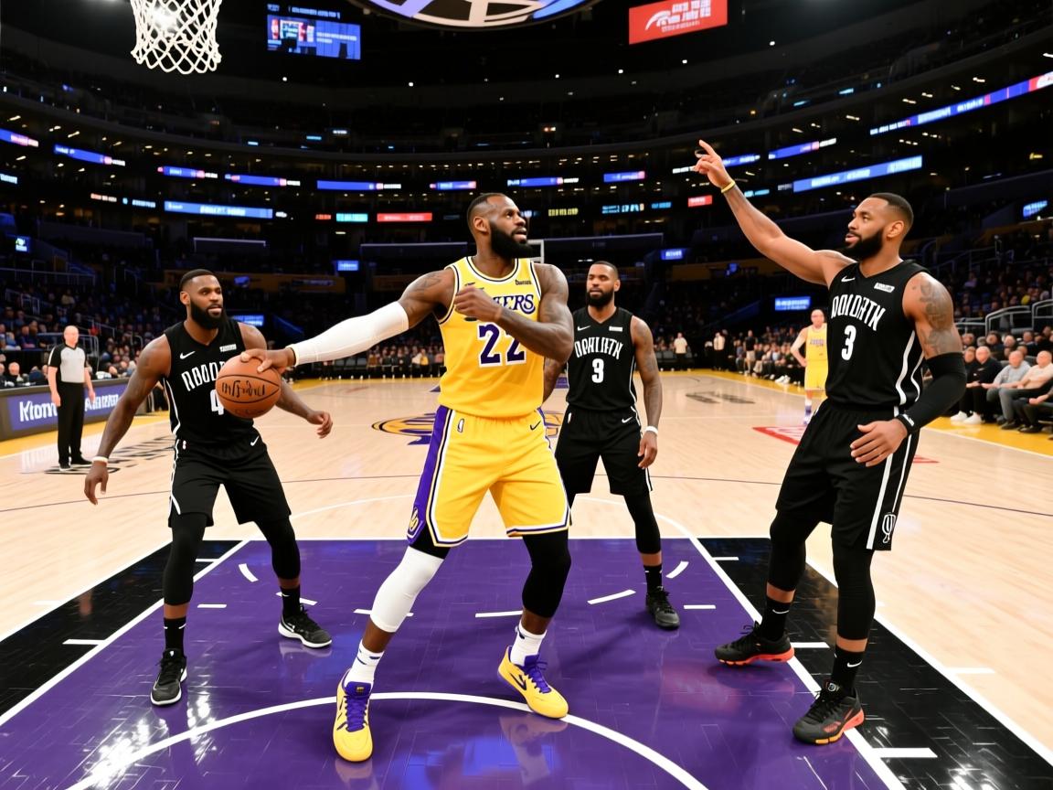 湖人复仇篮网，詹姆斯砍下致命分